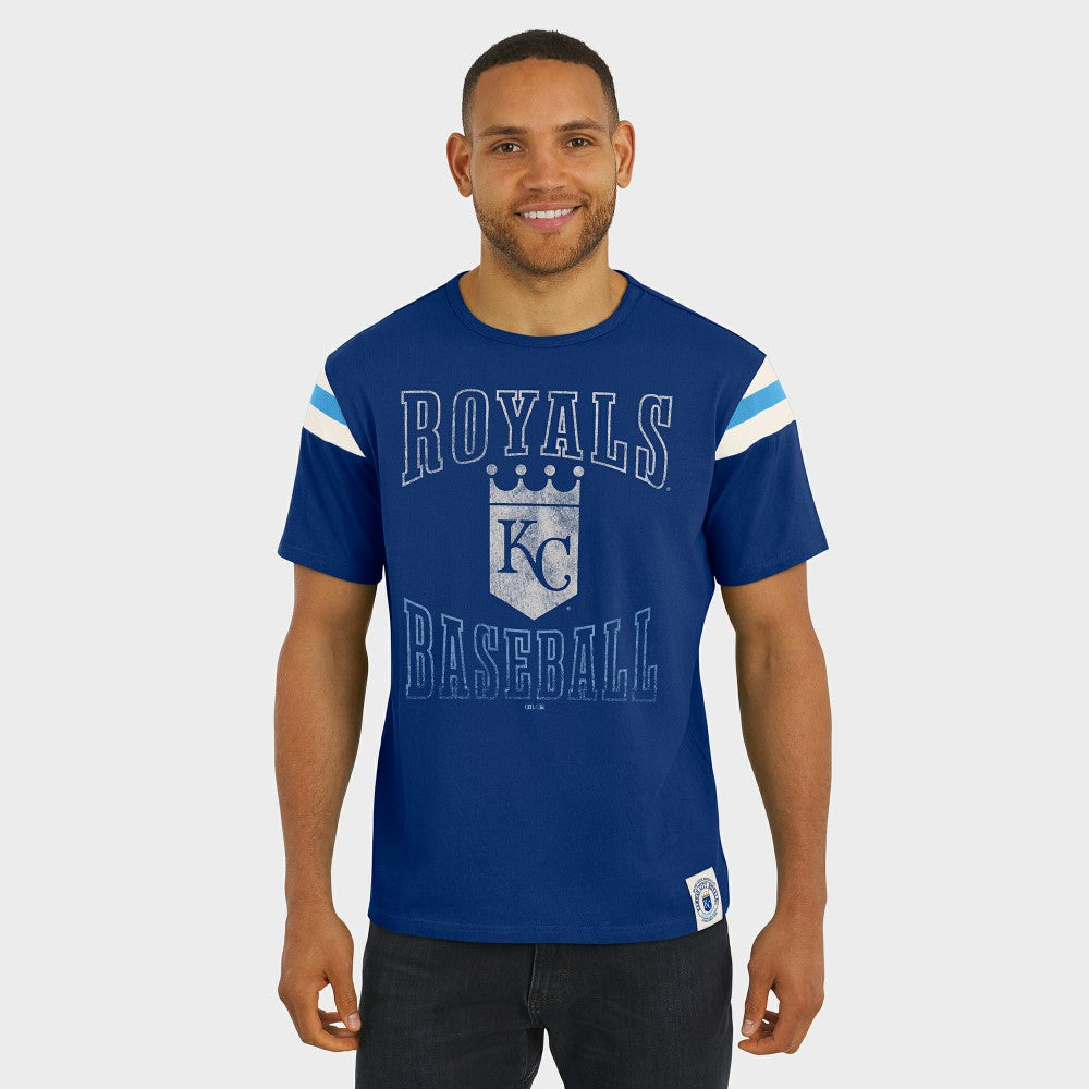 Kansas City Royals Darius Rucker Collection by Fanatics Distressed Sleeve Stripe T-Shirt - MLB T-shirts