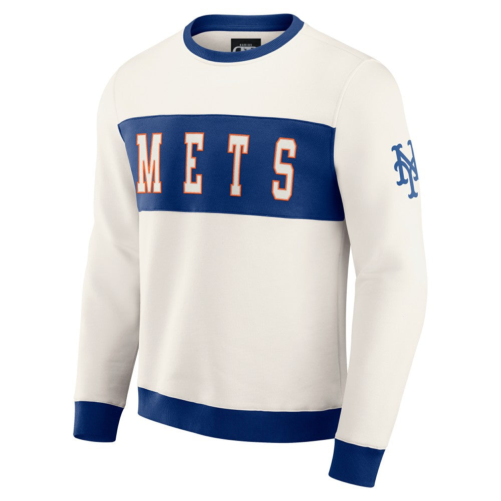 New York Mets Darius Rucker Collection by Fanatics Colorblock Crewneck Sweatshirt - MLB Sweatshirts