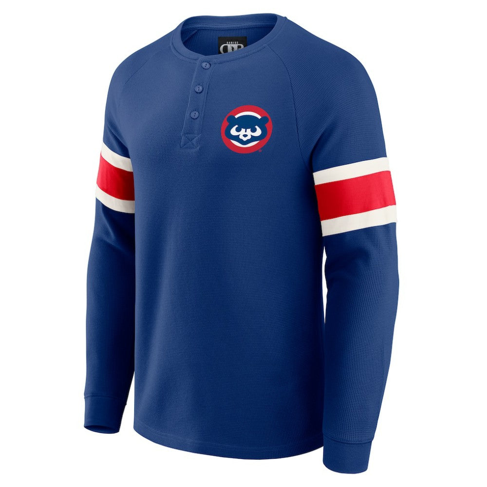 Chicago Cubs Darius Rucker Collection by Fanatics Waffle-Knit Raglan Long Sleeve Henley T-Shirt - MLB T-shirts