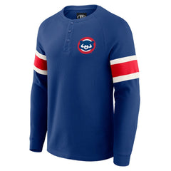Chicago Cubs Darius Rucker Collection by Fanatics Waffle-Knit Raglan Long Sleeve Henley T-Shirt - MLB T-shirts