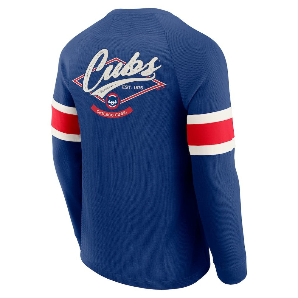 Chicago Cubs Darius Rucker Collection by Fanatics Waffle-Knit Raglan Long Sleeve Henley T-Shirt - MLB T-shirts