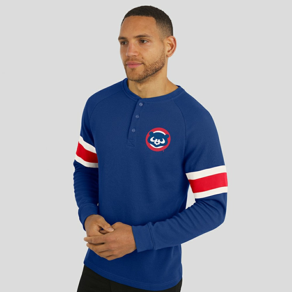 Chicago Cubs Darius Rucker Collection by Fanatics Waffle-Knit Raglan Long Sleeve Henley T-Shirt - MLB T-shirts