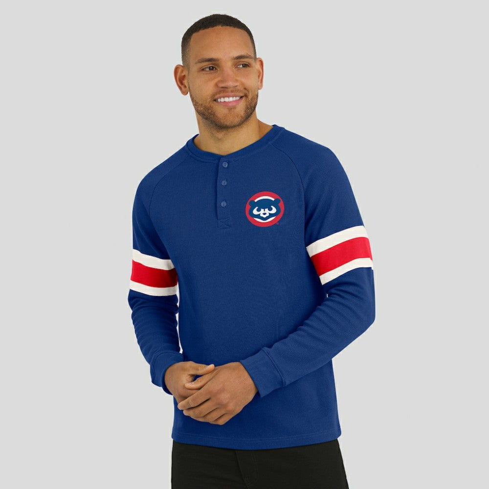 Chicago Cubs Darius Rucker Collection by Fanatics Waffle-Knit Raglan Long Sleeve Henley T-Shirt - MLB T-shirts