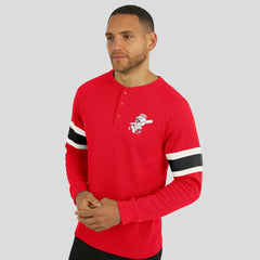 Cincinnati Reds Darius Rucker Collection by Fanatics Waffle-Knit Raglan Long Sleeve Henley T-Shirt - MLB T-shirts