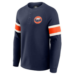 Houston Astros Darius Rucker Collection by Fanatics Waffle-Knit Raglan Long Sleeve Henley T-Shirt - MLB T-shirts