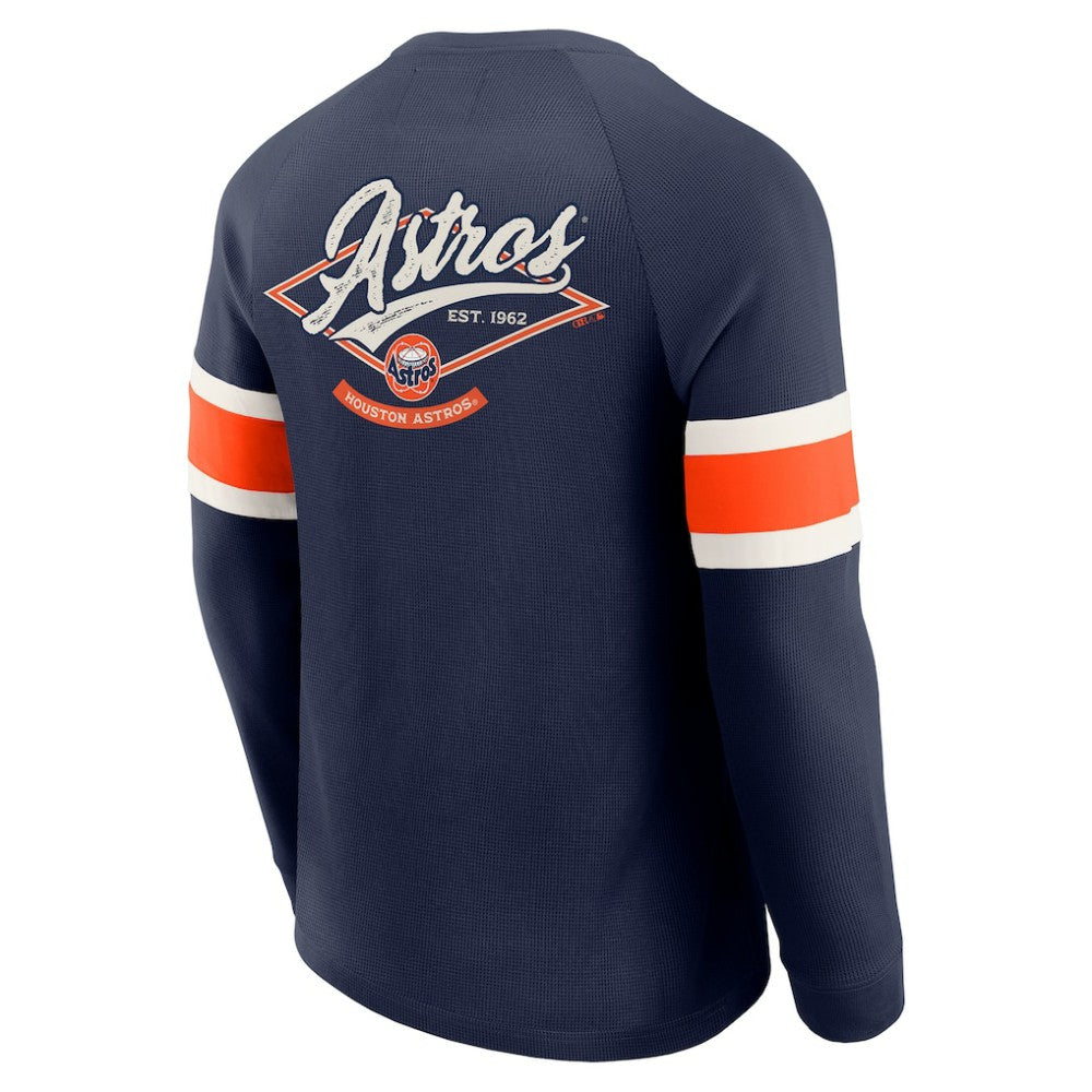 Houston Astros Darius Rucker Collection by Fanatics Waffle-Knit Raglan Long Sleeve Henley T-Shirt - MLB T-shirts
