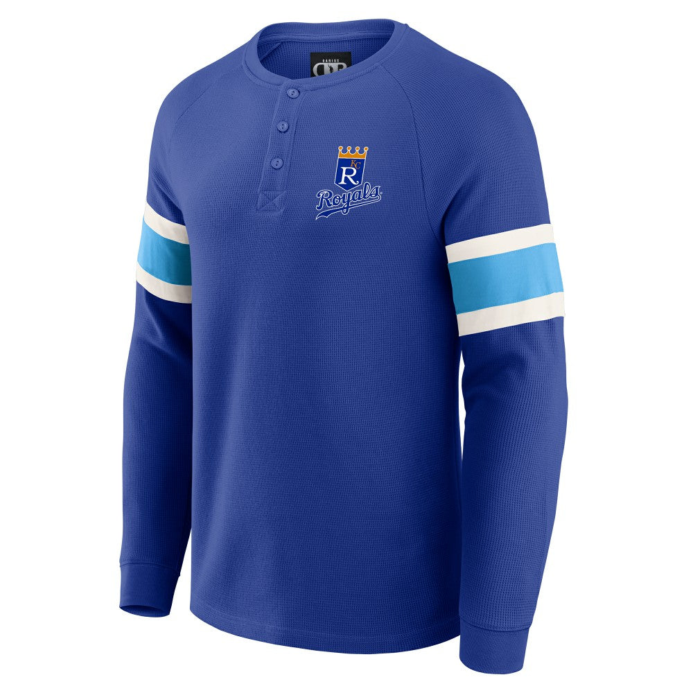 Kansas City Royals Darius Rucker Collection by Fanatics Waffle-Knit Raglan Long Sleeve Henley T-Shirt - MLB T-shirts