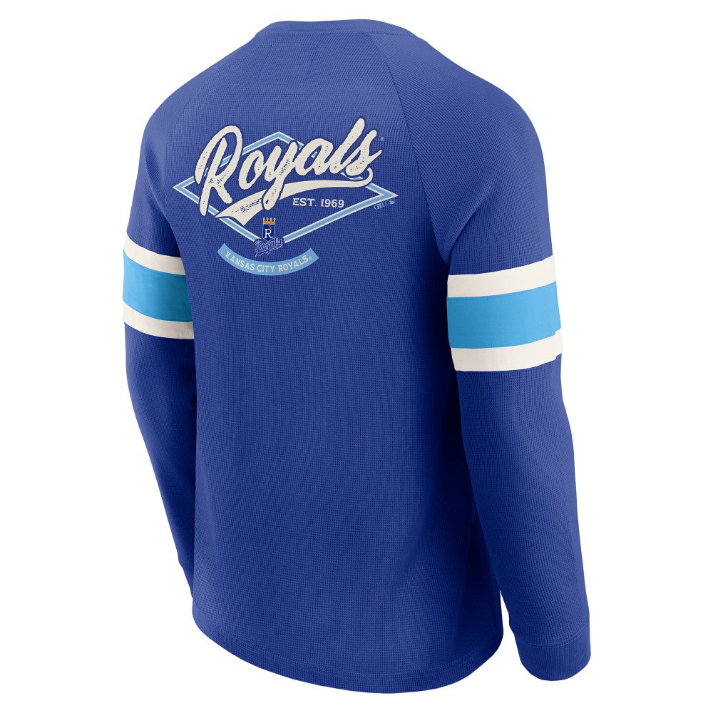 Kansas City Royals Darius Rucker Collection by Fanatics Waffle-Knit Raglan Long Sleeve Henley T-Shirt - MLB T-shirts