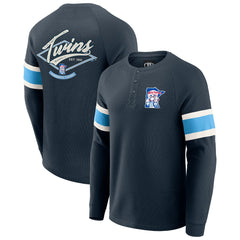Minnesota Twins Darius Rucker Collection by Fanatics Waffle-Knit Raglan Long Sleeve Henley T-Shirt - MLB T-shirts