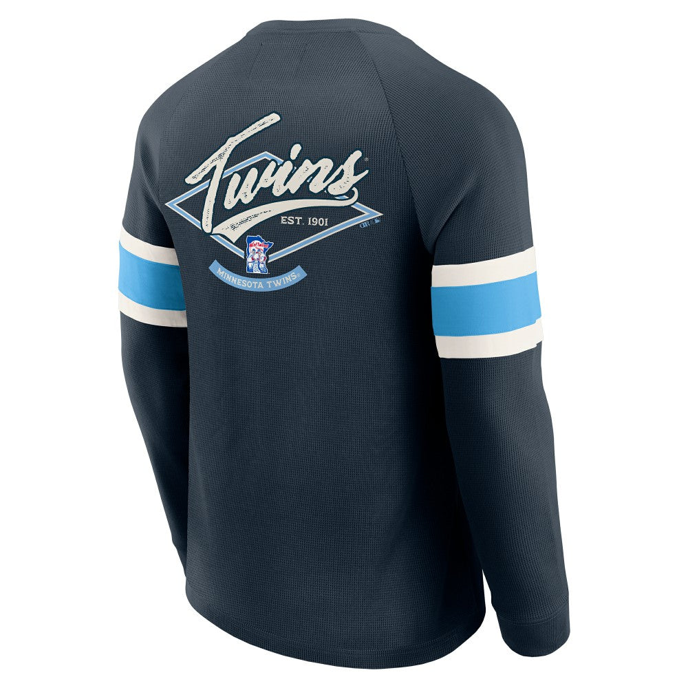 Minnesota Twins Darius Rucker Collection by Fanatics Waffle-Knit Raglan Long Sleeve Henley T-Shirt - MLB T-shirts