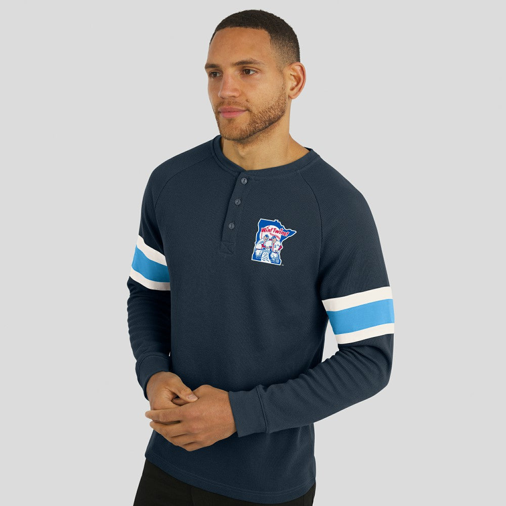 Minnesota Twins Darius Rucker Collection by Fanatics Waffle-Knit Raglan Long Sleeve Henley T-Shirt - MLB T-shirts