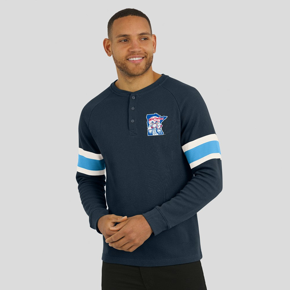 Minnesota Twins Darius Rucker Collection by Fanatics Waffle-Knit Raglan Long Sleeve Henley T-Shirt - MLB T-shirts