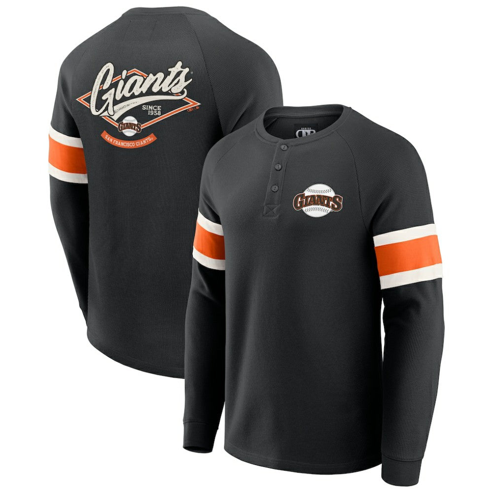 San Francisco Giants Darius Rucker Collection by Fanatics Waffle-Knit Raglan Long Sleeve Henley T-Shirt - MLB T-shirts