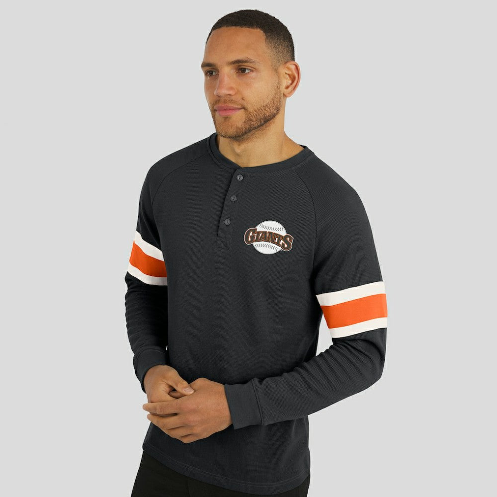 San Francisco Giants Darius Rucker Collection by Fanatics Waffle-Knit Raglan Long Sleeve Henley T-Shirt - MLB T-shirts