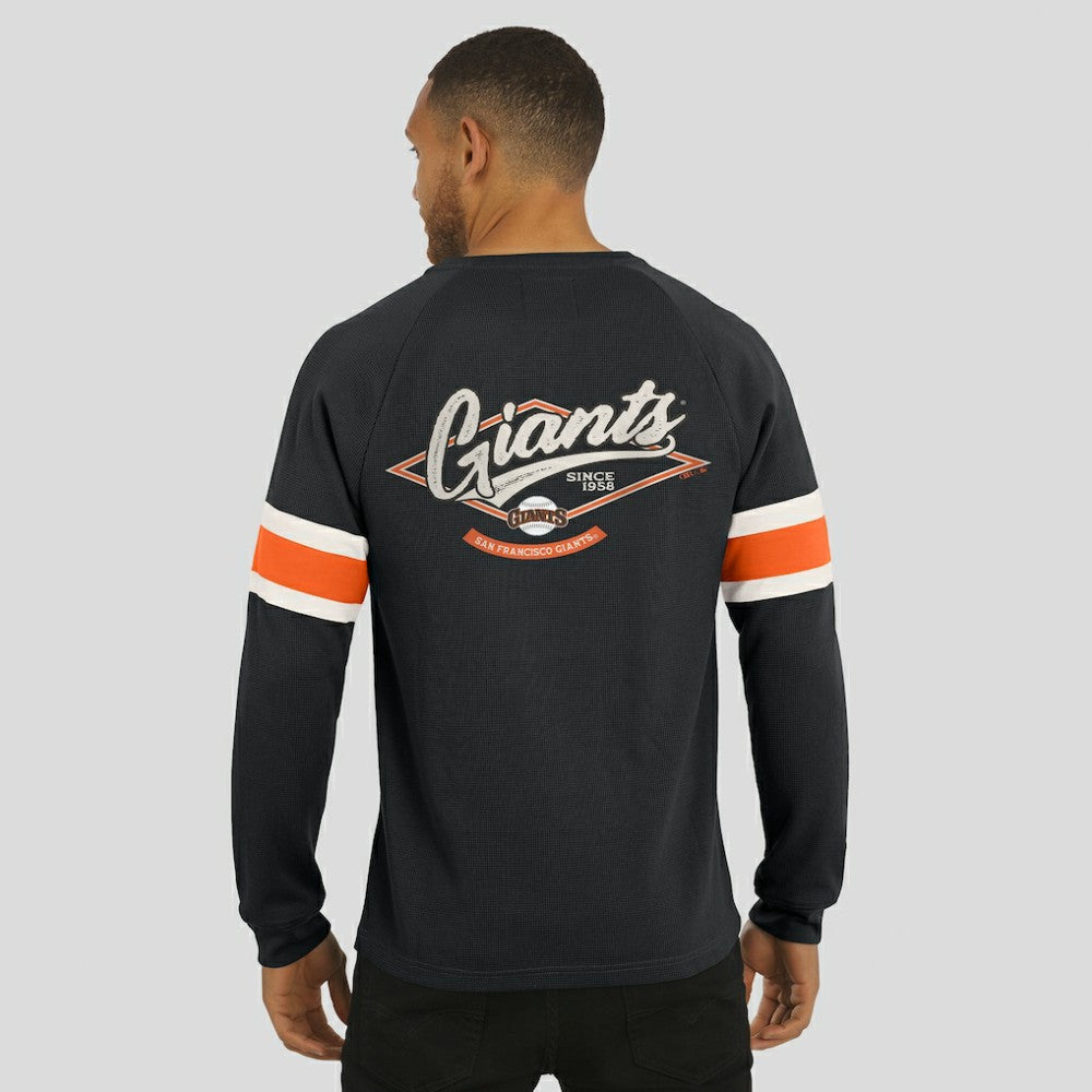 San Francisco Giants Darius Rucker Collection by Fanatics Waffle-Knit Raglan Long Sleeve Henley T-Shirt - MLB T-shirts