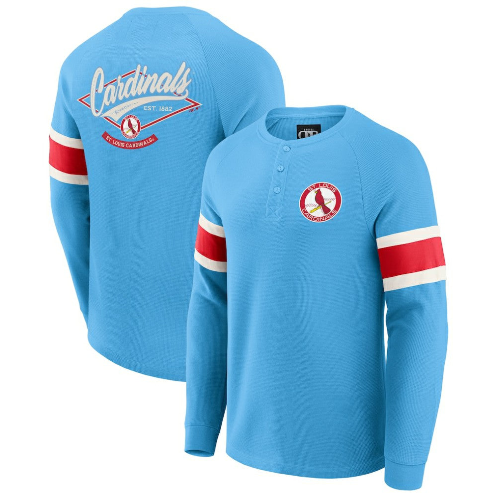 St. Louis Cardinals Darius Rucker Collection by Fanatics Waffle-Knit Raglan Long Sleeve Henley T-Shirt - MLB T-shirts
