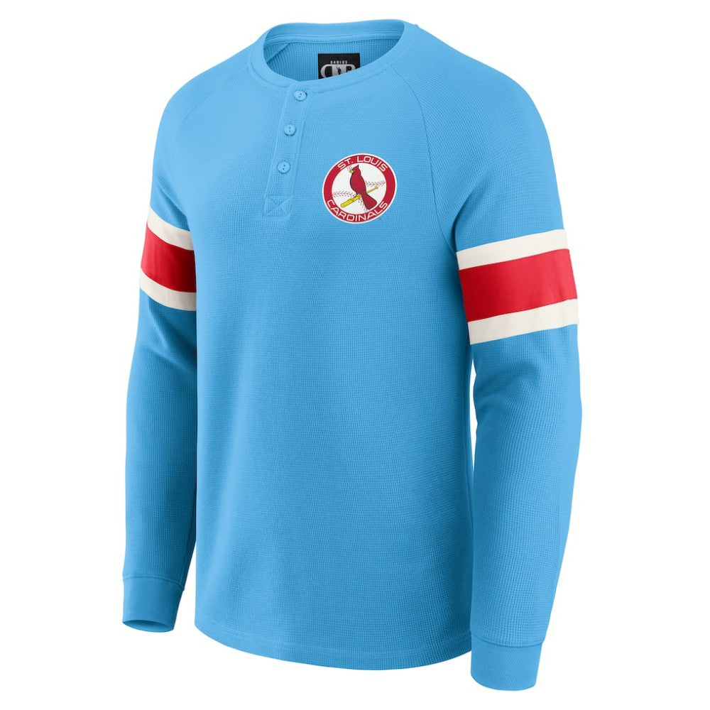 St. Louis Cardinals Darius Rucker Collection by Fanatics Waffle-Knit Raglan Long Sleeve Henley T-Shirt - MLB T-shirts
