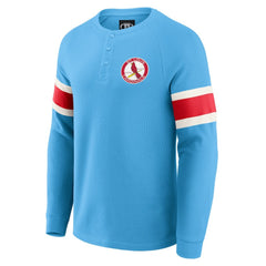 St. Louis Cardinals Darius Rucker Collection by Fanatics Waffle-Knit Raglan Long Sleeve Henley T-Shirt - MLB T-shirts