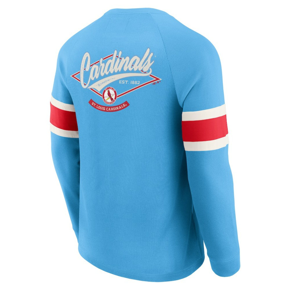 St. Louis Cardinals Darius Rucker Collection by Fanatics Waffle-Knit Raglan Long Sleeve Henley T-Shirt - MLB T-shirts
