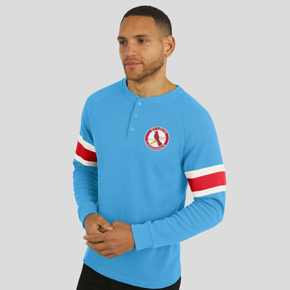 St. Louis Cardinals Darius Rucker Collection by Fanatics Waffle-Knit Raglan Long Sleeve Henley T-Shirt - MLB T-shirts