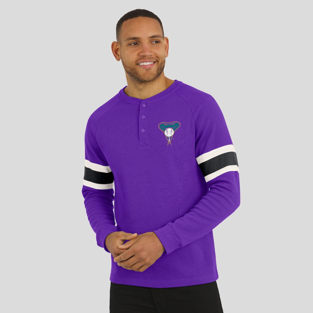 Arizona Diamondbacks Darius Rucker Collection by Fanatics Waffle-Knit Raglan Long Sleeve Henley T-Shirt - MLB T-shirts