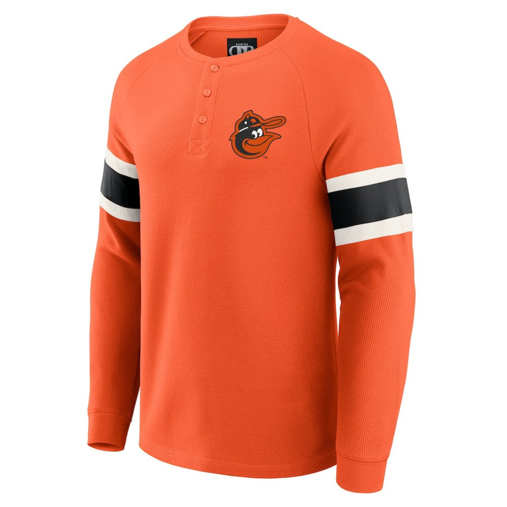 Baltimore Orioles Darius Rucker Collection by Fanatics Waffle-Knit Raglan Long Sleeve Henley T-Shirt - MLB T-shirts