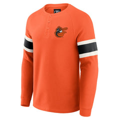 Baltimore Orioles Darius Rucker Collection by Fanatics Waffle-Knit Raglan Long Sleeve Henley T-Shirt - MLB T-shirts