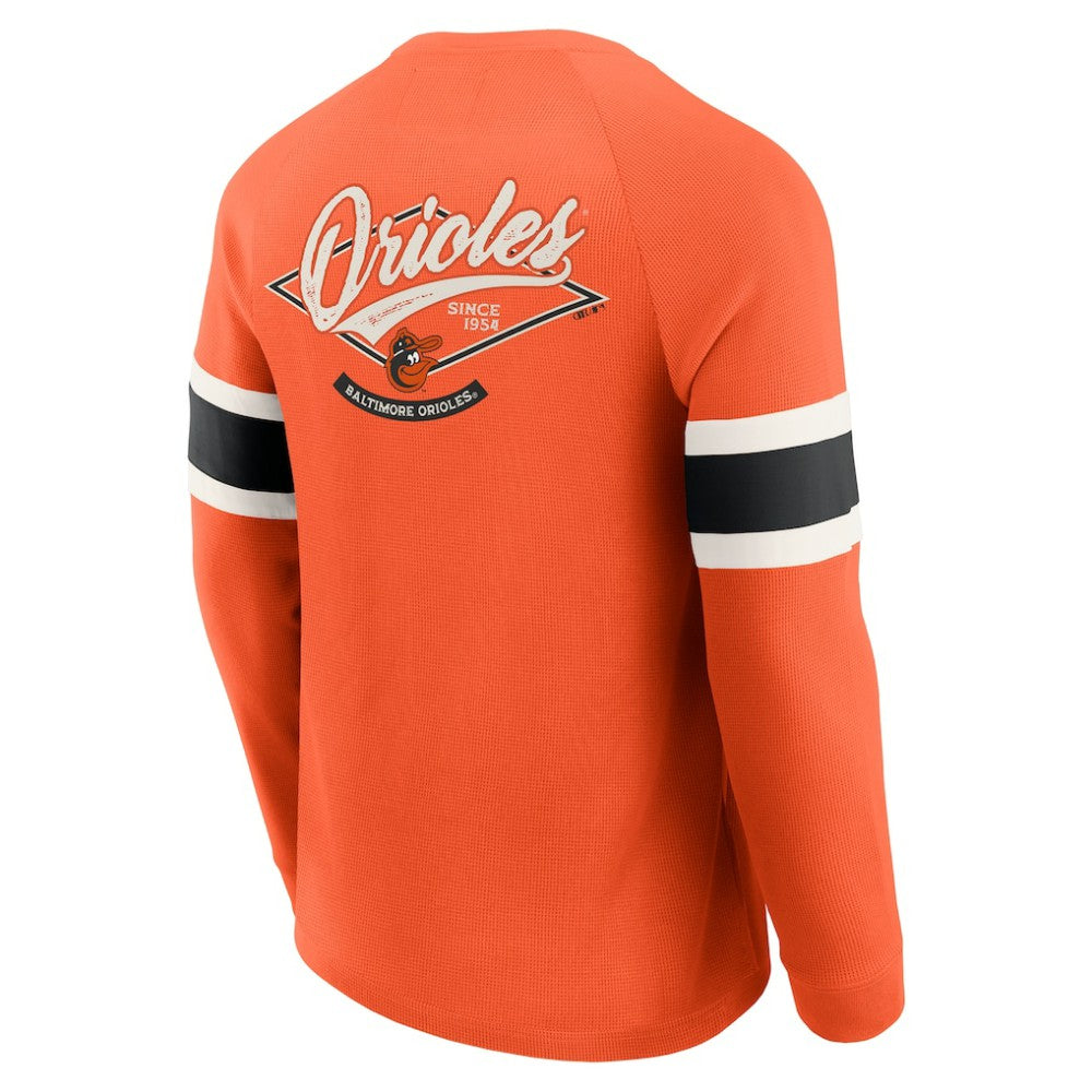 Baltimore Orioles Darius Rucker Collection by Fanatics Waffle-Knit Raglan Long Sleeve Henley T-Shirt - MLB T-shirts