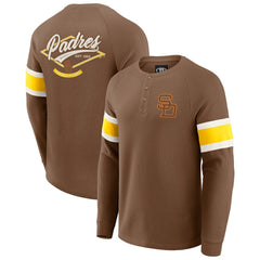 San Diego Padres Darius Rucker Collection by Fanatics Waffle-Knit Raglan Long Sleeve Henley T-Shirt - MLB T-shirts