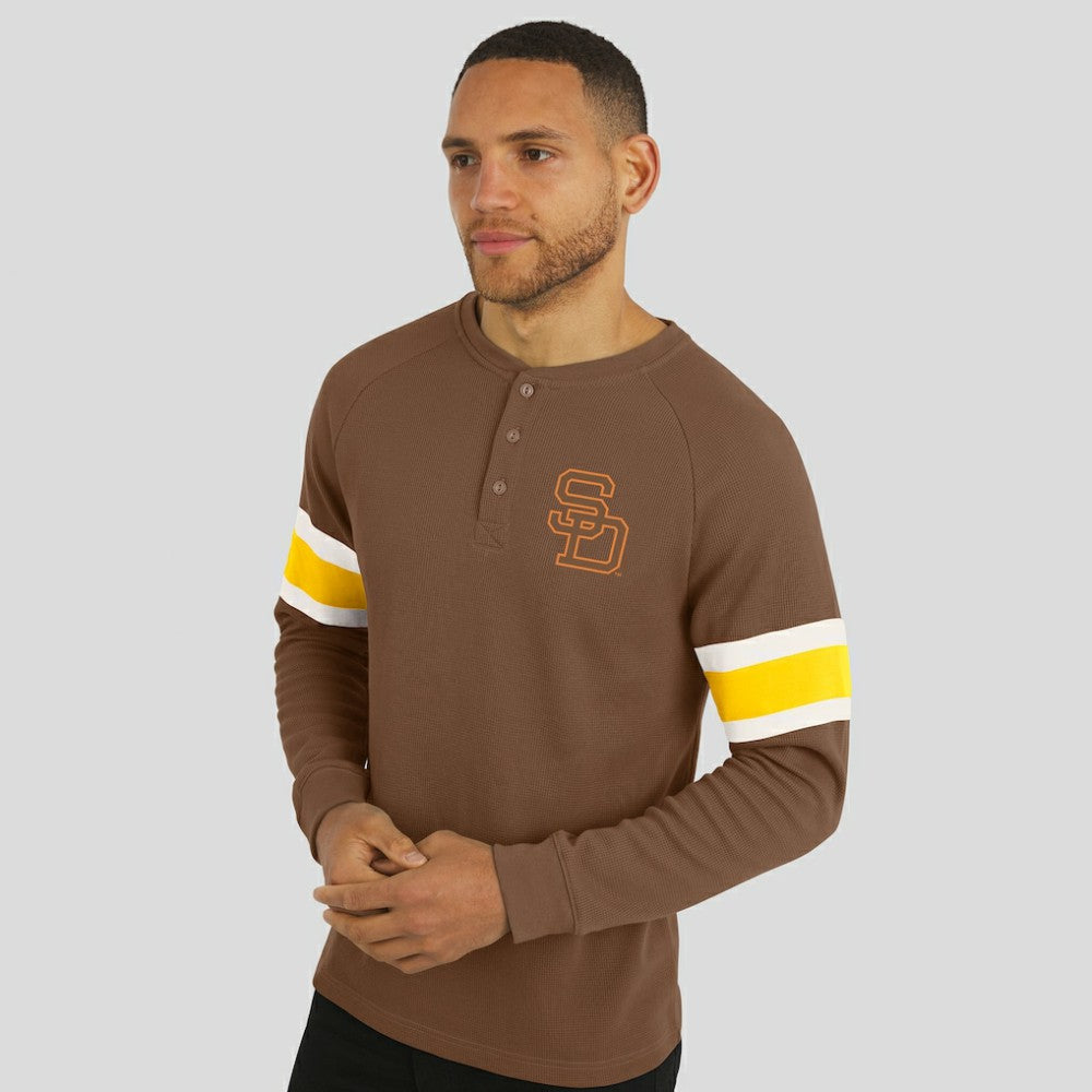 San Diego Padres Darius Rucker Collection by Fanatics Waffle-Knit Raglan Long Sleeve Henley T-Shirt - MLB T-shirts
