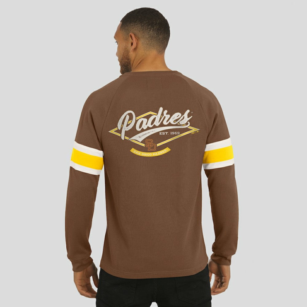 San Diego Padres Darius Rucker Collection by Fanatics Waffle-Knit Raglan Long Sleeve Henley T-Shirt - MLB T-shirts