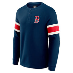 Boston Red Sox Darius Rucker Collection by Fanatics Waffle-Knit Raglan Long Sleeve Henley T-Shirt - MLB T-shirts