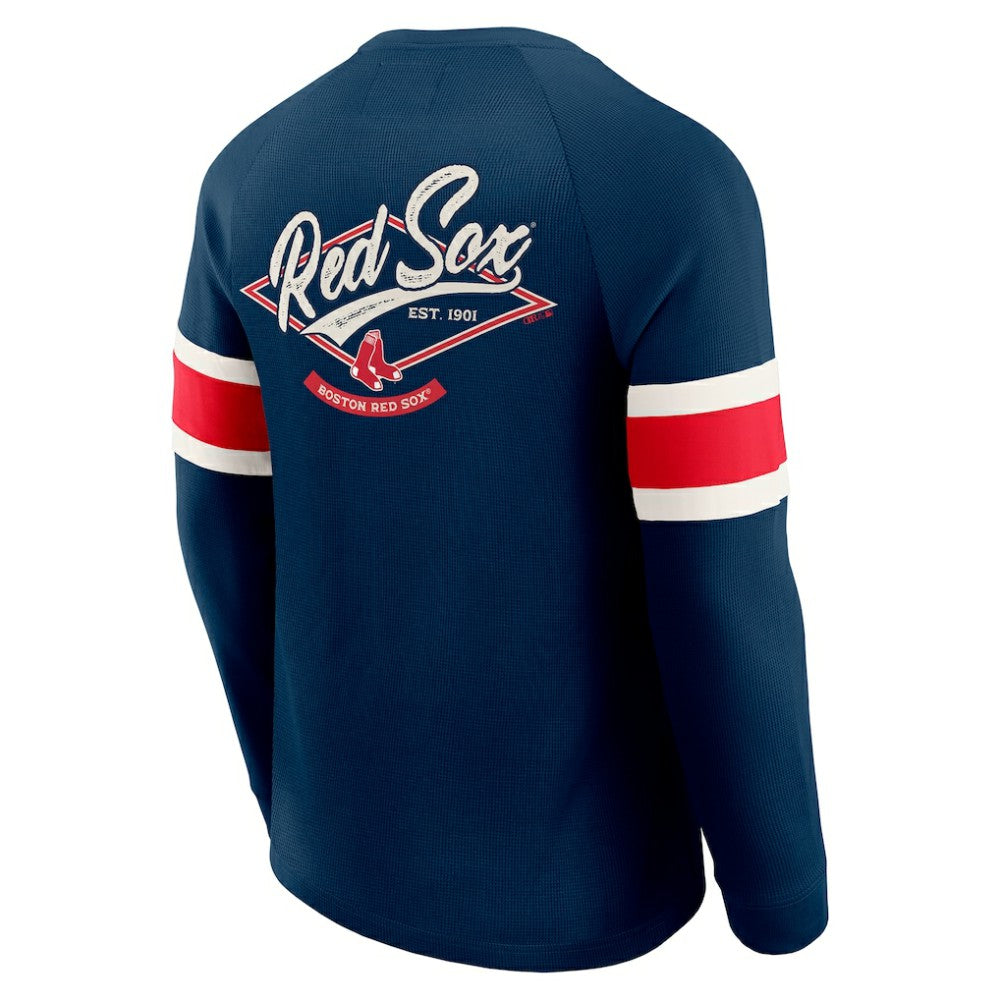 Boston Red Sox Darius Rucker Collection by Fanatics Waffle-Knit Raglan Long Sleeve Henley T-Shirt - MLB T-shirts