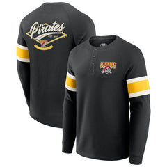 Pittsburgh Pirates Darius Rucker Collection by Fanatics Waffle-Knit Raglan Long Sleeve Henley T-Shirt - MLB T-shirts