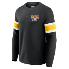 Pittsburgh Pirates Darius Rucker Collection by Fanatics Waffle-Knit Raglan Long Sleeve Henley T-Shirt - MLB T-shirts