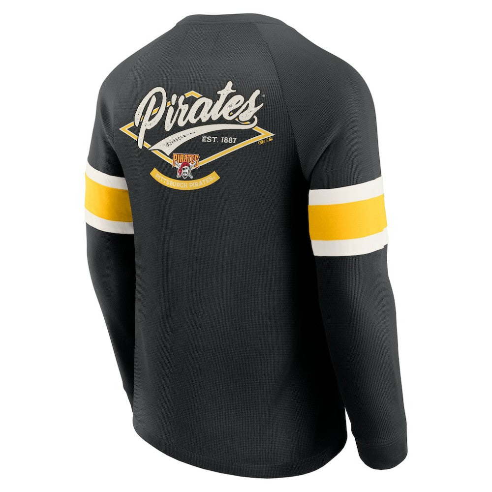 Pittsburgh Pirates Darius Rucker Collection by Fanatics Waffle-Knit Raglan Long Sleeve Henley T-Shirt - MLB T-shirts