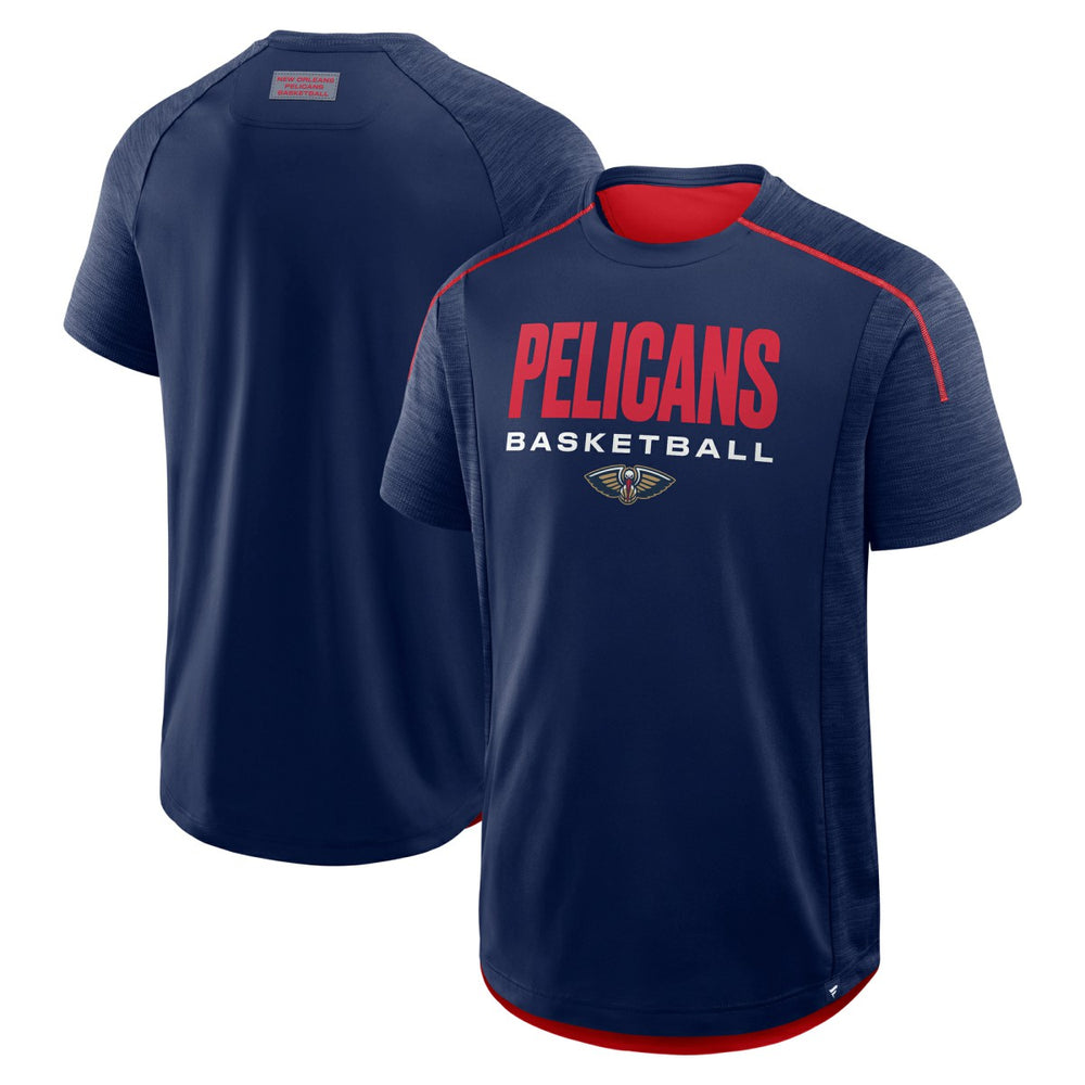 Navy New Orleans Pelicans Inbound Pass Play Practice T-Shirt | NBA