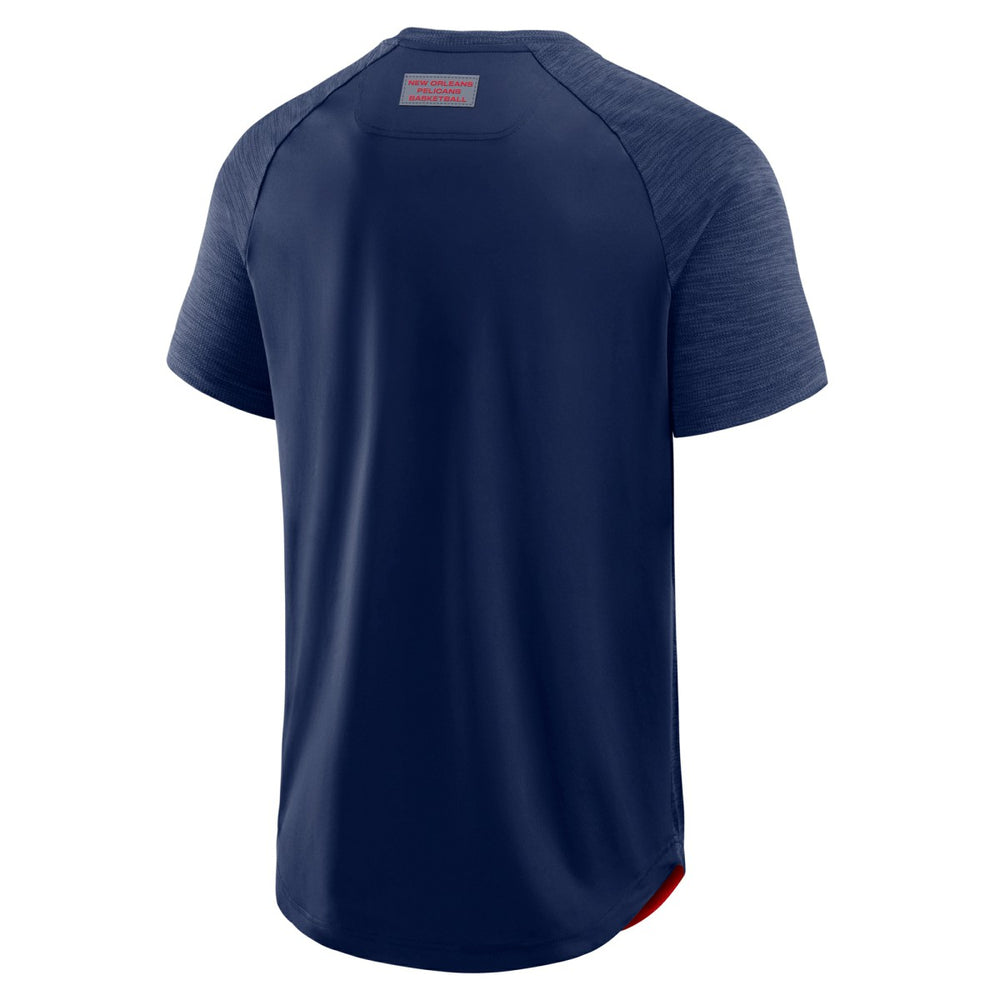 Navy New Orleans Pelicans Inbound Pass Play Practice T-Shirt | NBA