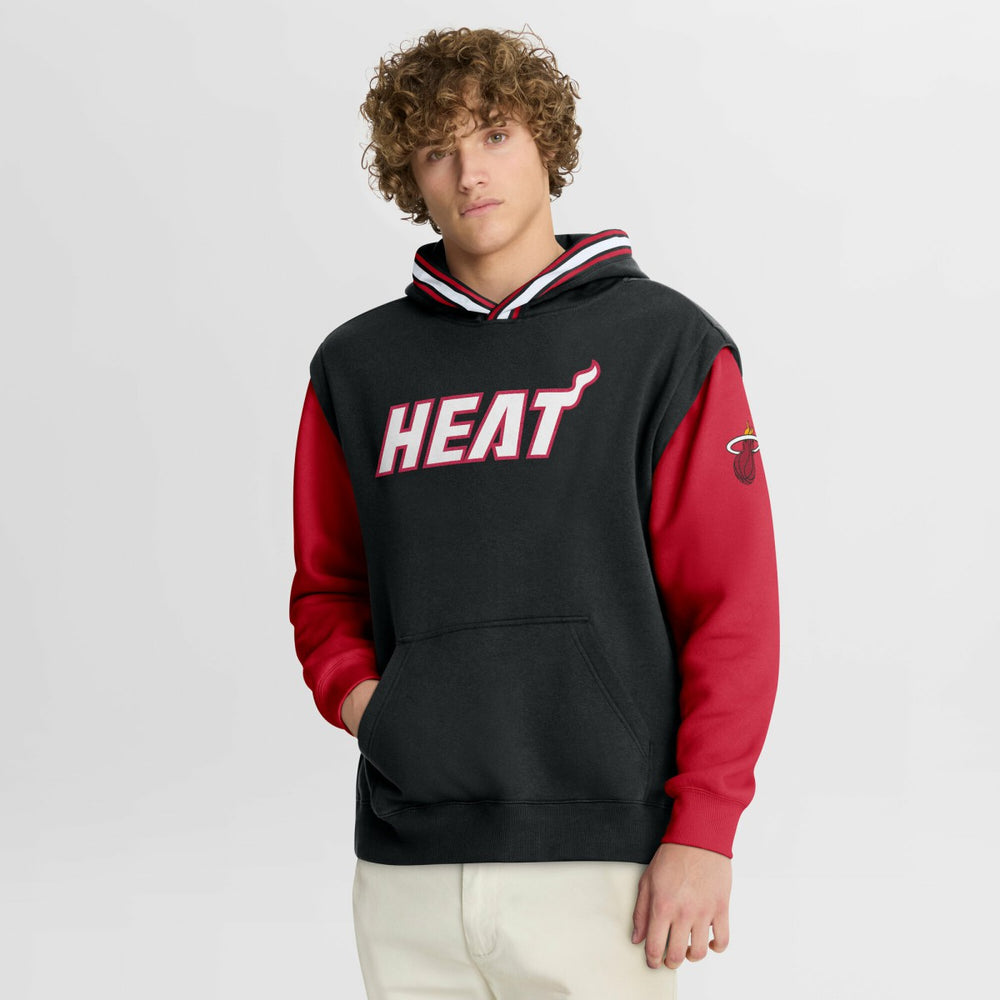 Black/Red Miami Heat Half Court Shot Clock Fastbreak Hoodie | NBA