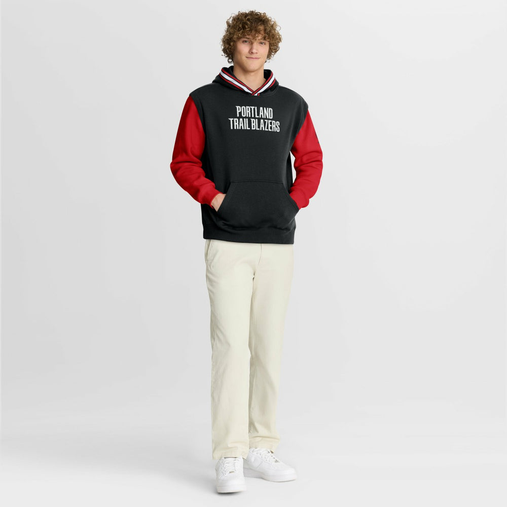 Black/Red Portland Trail Blazers Half Court Shot Clock Fastbreak Hoodie | NBA