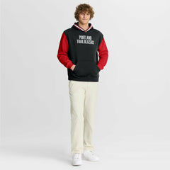 Black/Red Portland Trail Blazers Half Court Shot Clock Fastbreak Hoodie | NBA