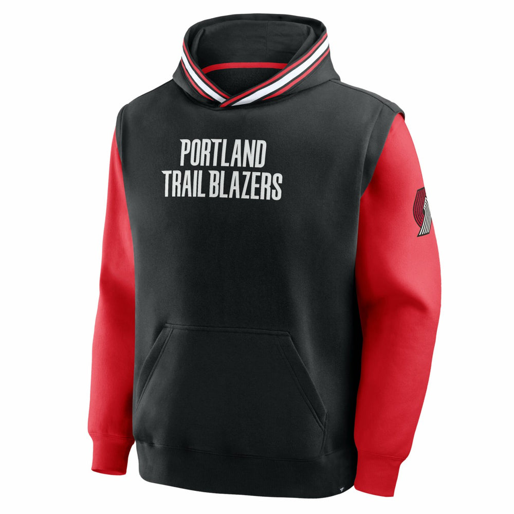Black/Red Portland Trail Blazers Half Court Shot Clock Fastbreak Hoodie | NBA