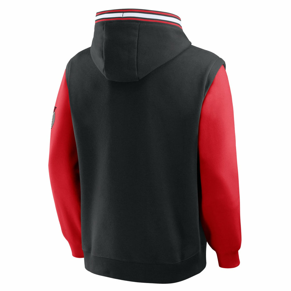 Black/Red Portland Trail Blazers Half Court Shot Clock Fastbreak Hoodie | NBA