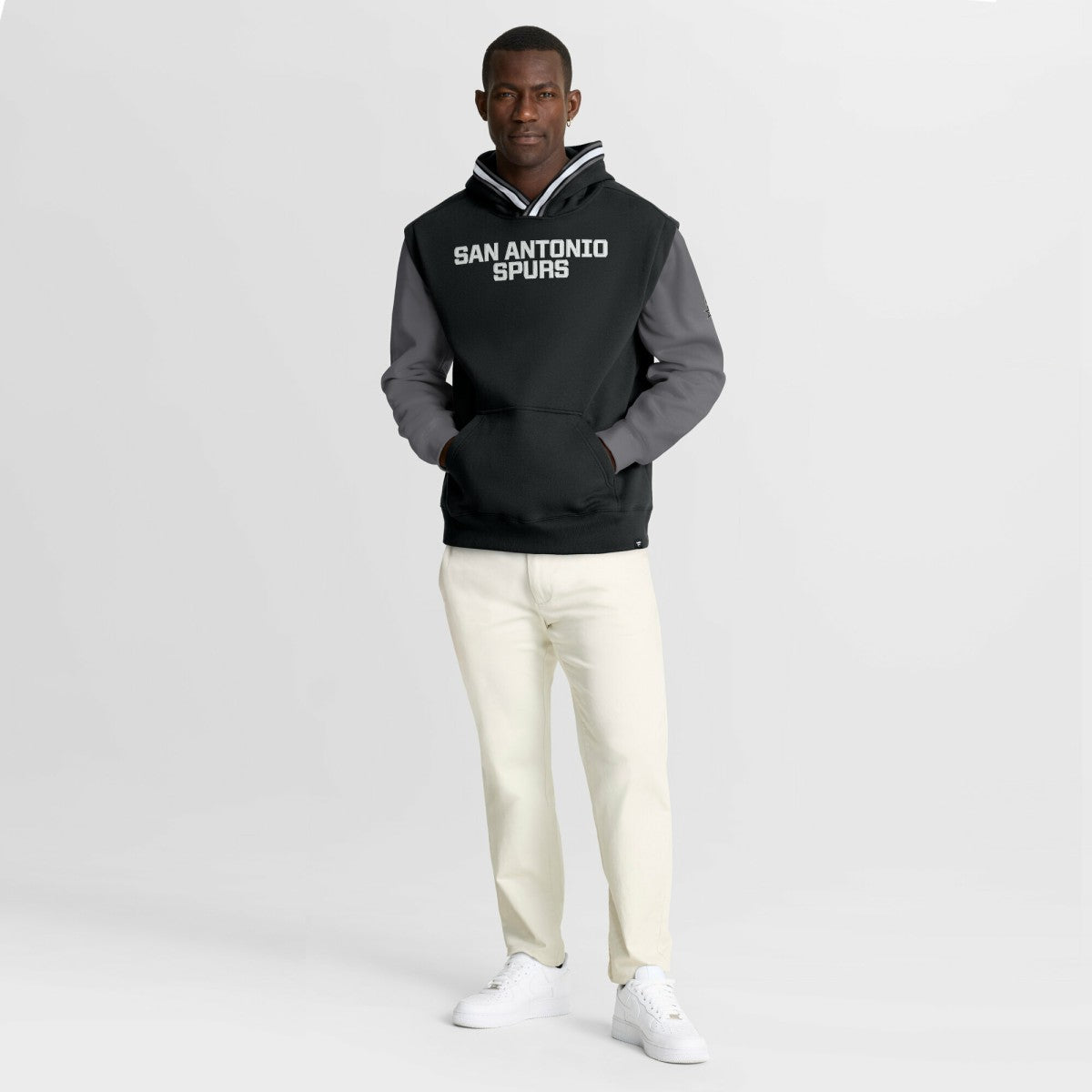 Black/Gray San Antonio Spurs Half Court Shot Clock Fastbreak Hoodie | NBA