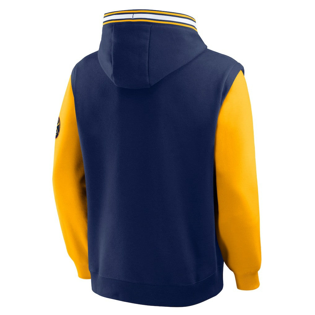 Navy/Gold Denver Nuggets Half Court Shot Clock Fastbreak Hoodie sale | NBA