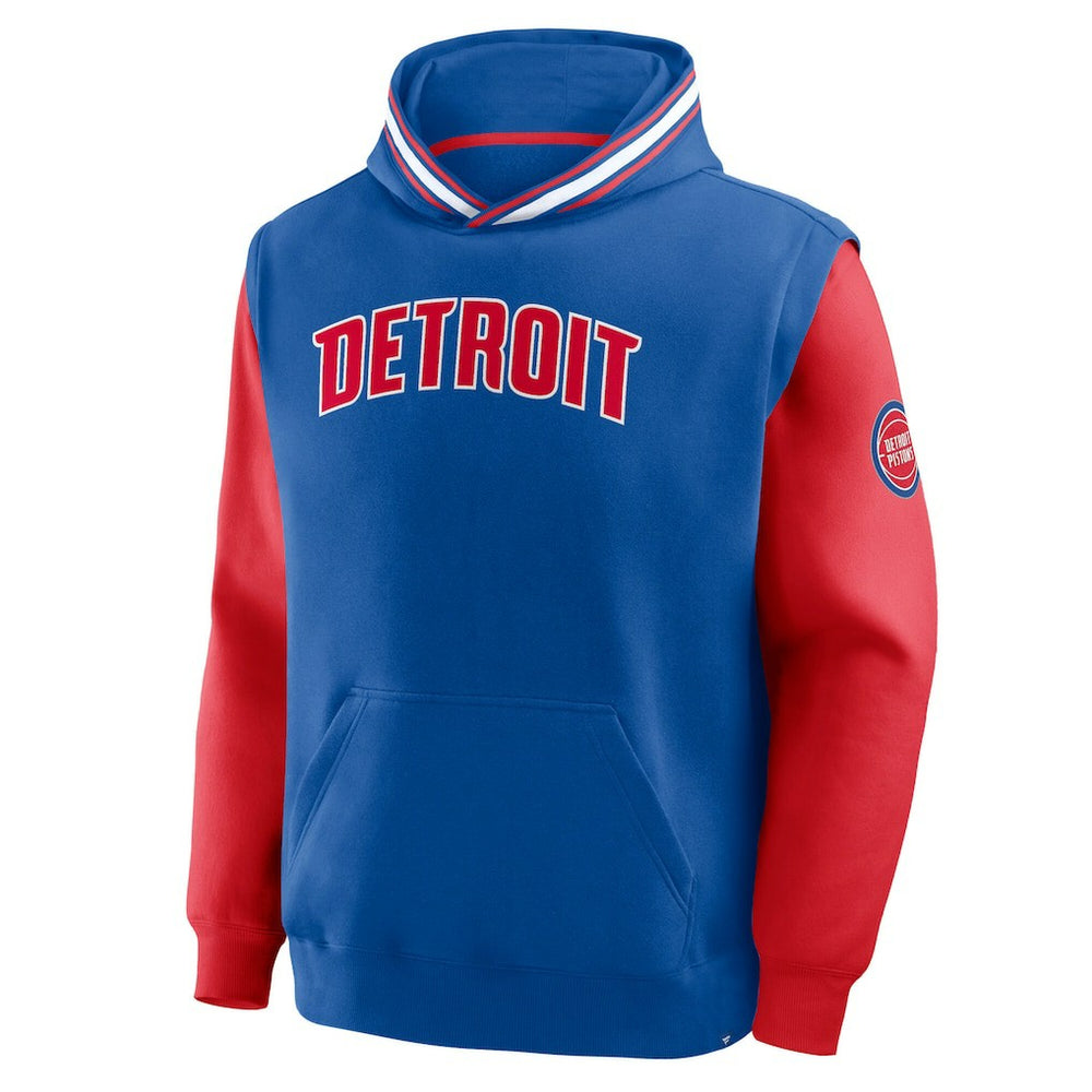 Blue/Red Detroit Pistons Half Court Shot Clock Fastbreak Hoodie sale | NBA