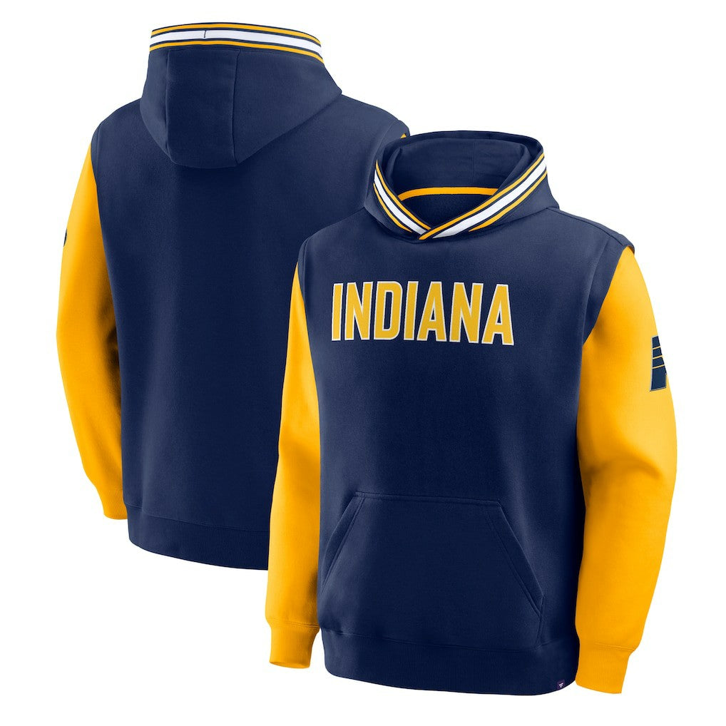 Navy/Gold Indiana Pacers Half Court Shot Clock Fastbreak Hoodie | NBA