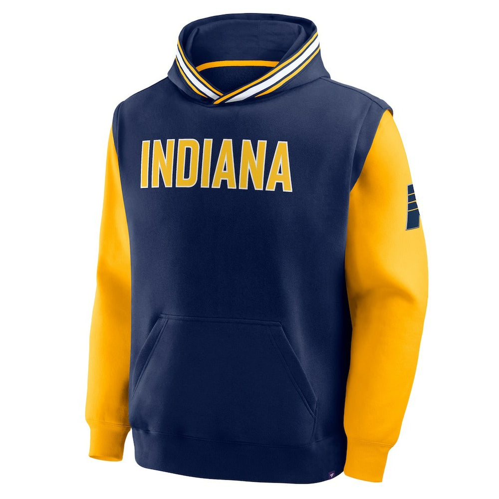 Navy/Gold Indiana Pacers Half Court Shot Clock Fastbreak Hoodie | NBA