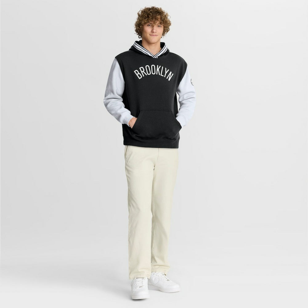 Black/White Brooklyn Nets Half Court Shot Clock Fastbreak Hoodie | NBA