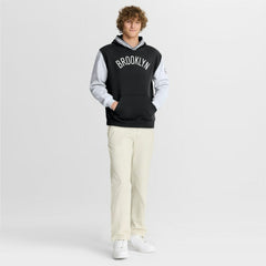 Black/White Brooklyn Nets Half Court Shot Clock Fastbreak Hoodie | NBA